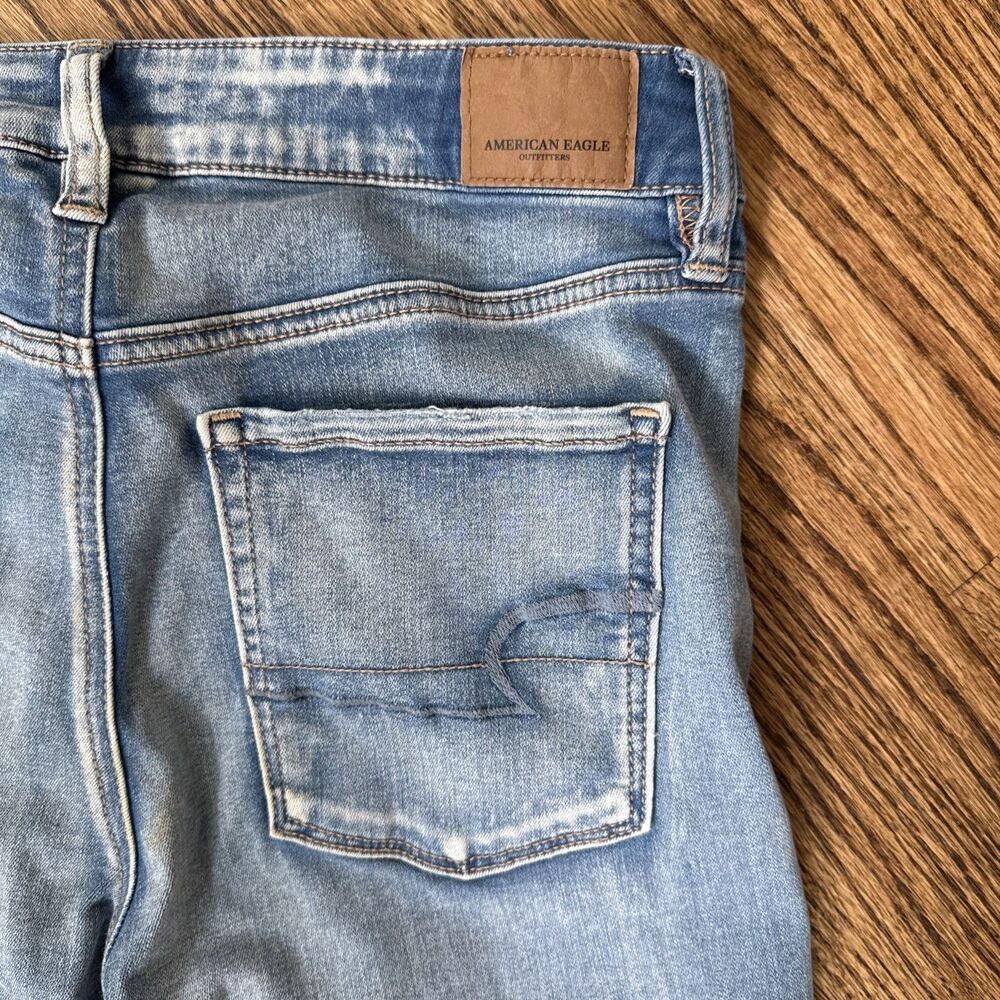 American Eagle Outfitters Med Blue Distressed Super Stretch X Jeans Women 6 - Picture 7 of 7